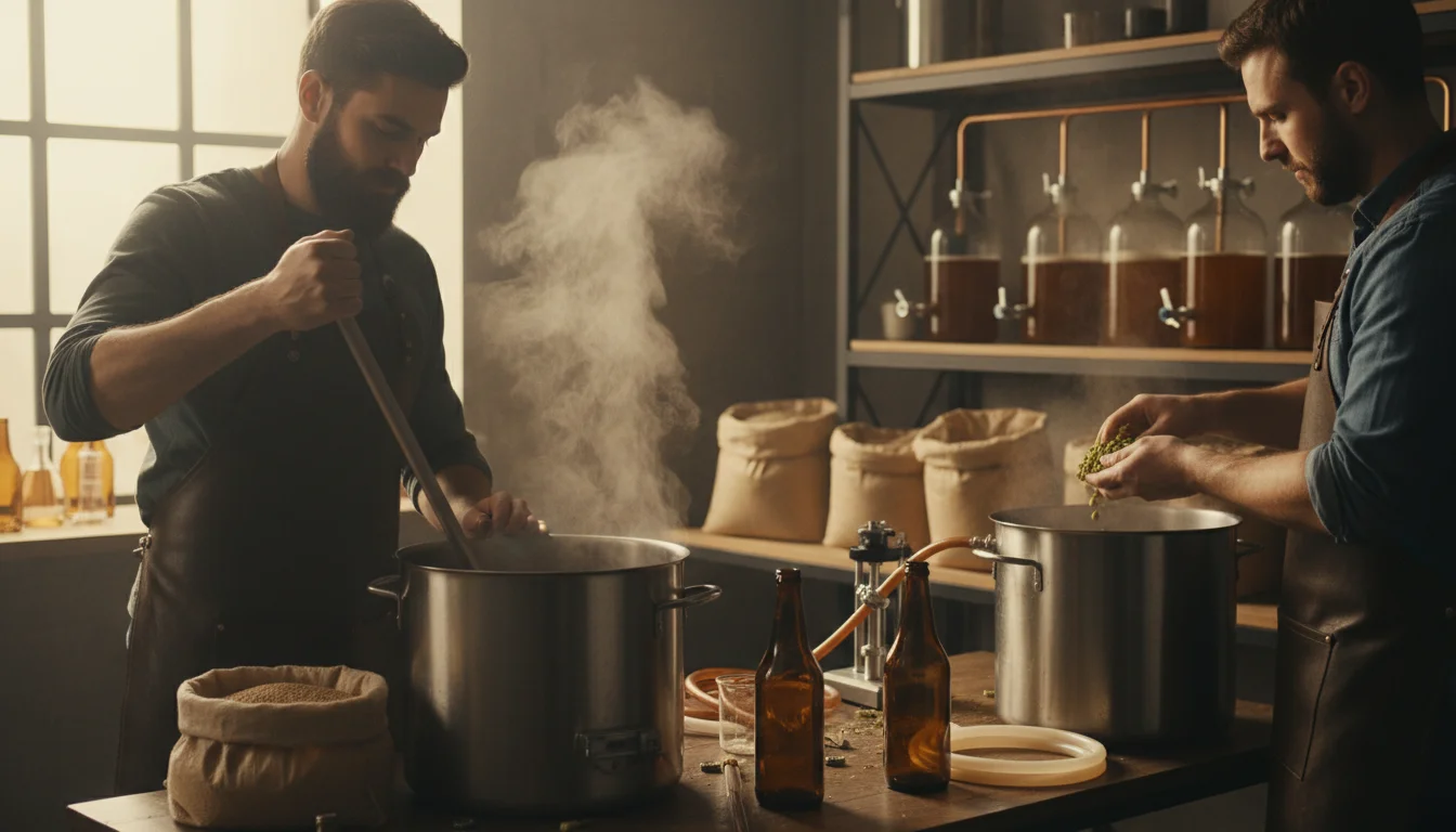 como fazer cerveja artesanal - Imagem de destaque: Como Fazer Cerveja Artesanal: O Guia Definitivo e Científico (Passo a Passo)